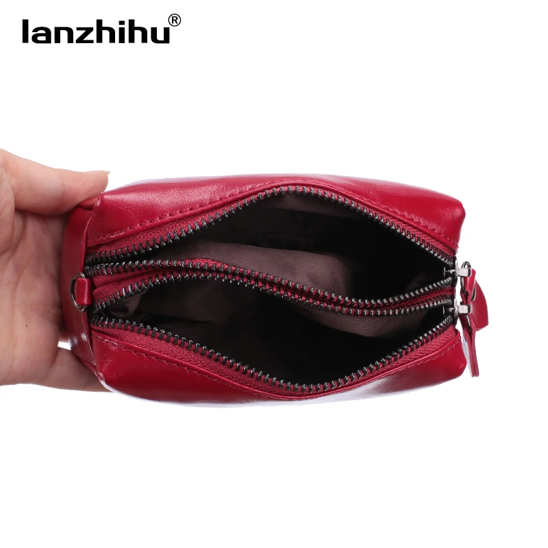 Модный кошелек из натуральной кожи для монет женщин брендовый дизайн двойная