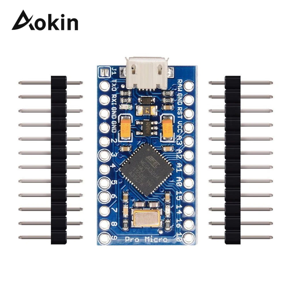 Плата Pro Micro Mini ATMEGA32U4 5 в 16 МГц модуль платы с 2 рядным штырьком для Arduino Leonardo TE