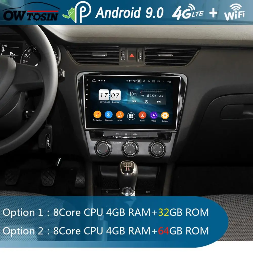 10.1&quotIPS Android 9.0 Octa Core 4G+64G Car DVD Player For Skoda Octavia 2015 2016 2017 2018 2019 Radio Stereo DSP CarPlay Parrot |