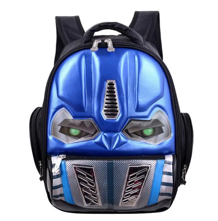 3D ученик Bookbag двойная сумка через плечо робот-трансформер Люминесцентная Водонепроницаемая детская книжная сумка
