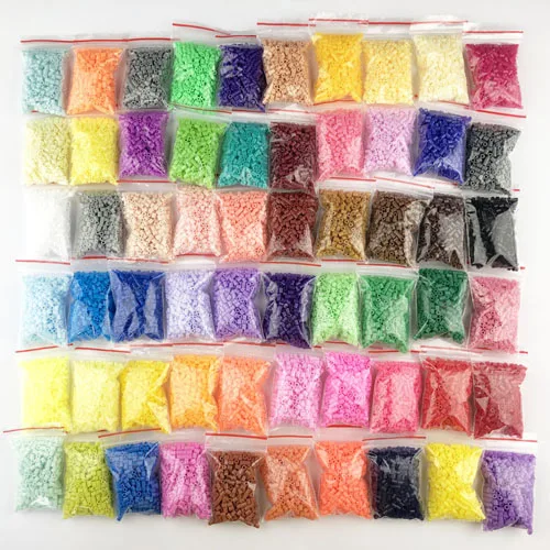 60 colors Мини 2,6 Хама бусины 10-80 цветов PUPUKOU бисер образование perler игрушка предохранитель бисера головоломки 3D для детей - Цвет: 60 colors