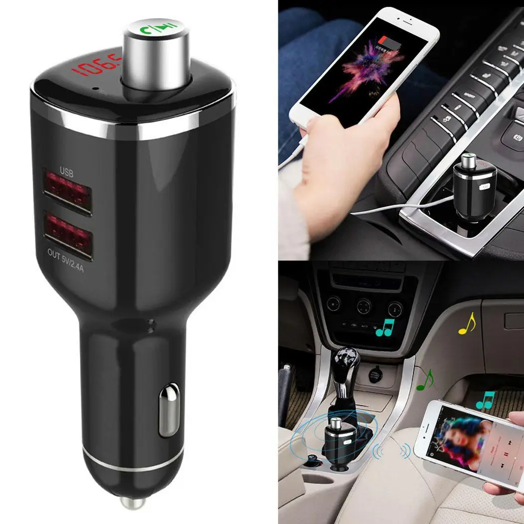Автомобильный FM MP3 аудио плеер Bluetooth Dual USB общее автомобильное зарядное