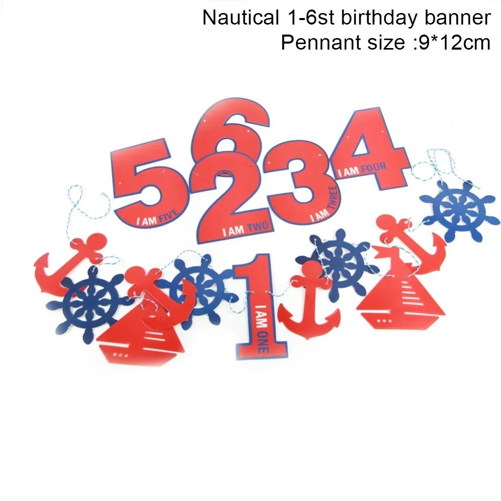 Birthday banner 5 Пират с днем рождения баннер Пиратская тема горошек Полосатый Печатный пиратский вечерние баннер в пиратском стиле фото реквизит с днем рождения - Цвет: Birthday banner 5
