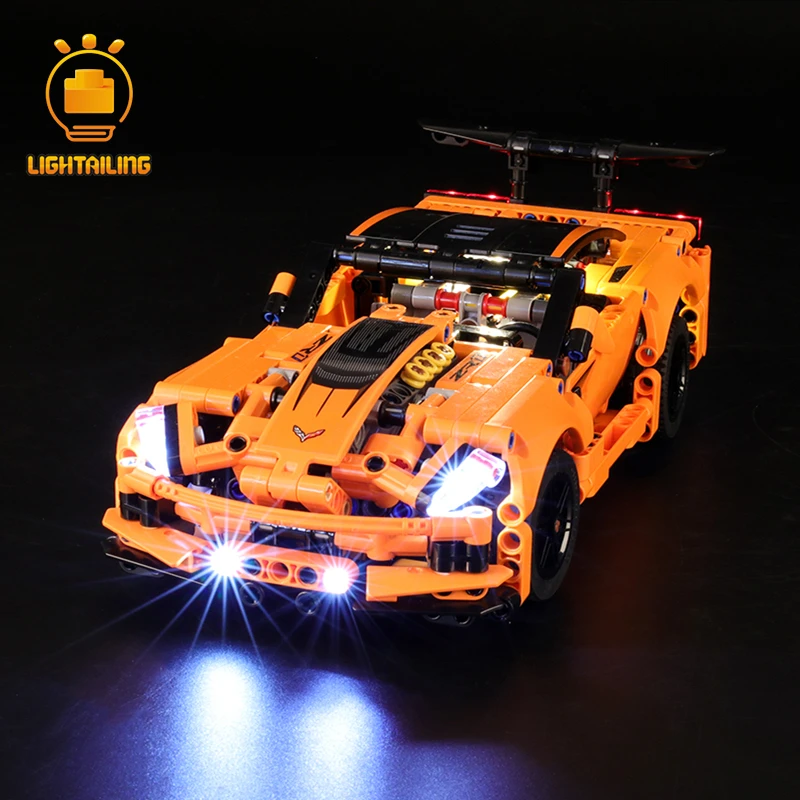 Светильник, светодиодный светильник, комплект для серии Technic Chevrolet Corvette ZR1, строительные блоки, светильник, комплект, совместимый с 42093