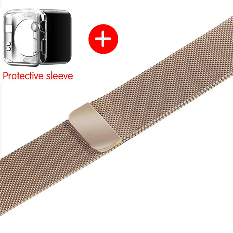 Ремешок для часов, Миланская петля, ремешок для apple watch, ремешок 42 мм/38/44/40 мм защитный slieeve Нержавеющая сталь металлический браслет ремешок для наручных часов iwatch, версия