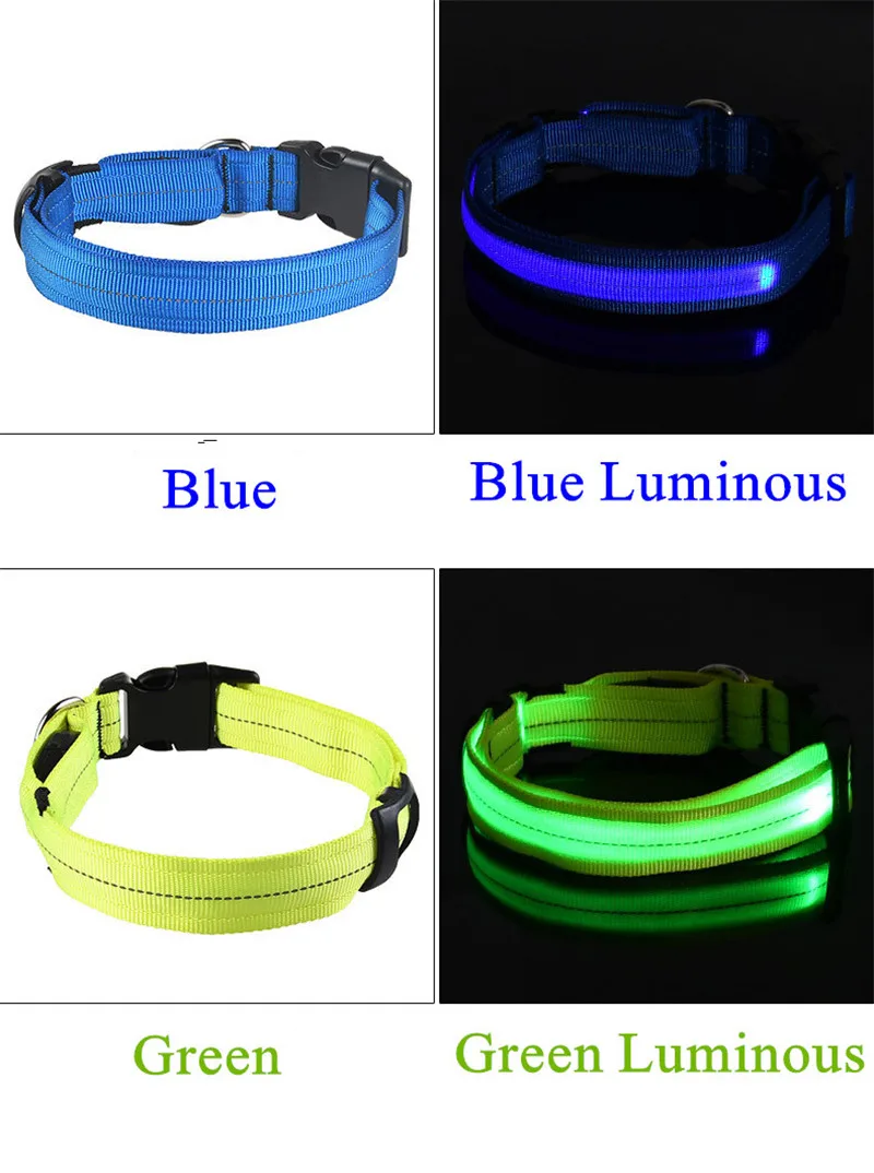 Светодиодный ошейник для домашних животных с зарядкой от USB ночная безопасность