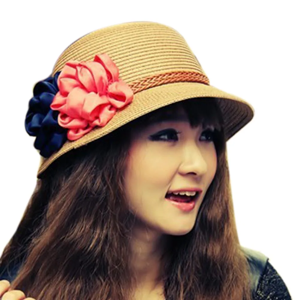 Модные шляпы для женщин 2017 Женская Летняя Повседневная Соломенная шляпа