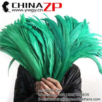 CHINAZP перо стиль 35~ 40 см(14~ 16 дюймов) красивое обесцвечивание желтый с перьями из хвоста петуха для Крыло ангела карнавал шоу - Цвет: Kelly Green