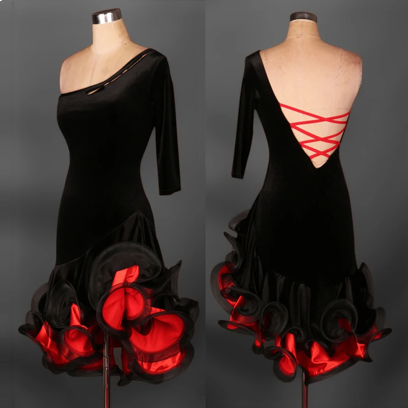 Костюм для латиноамериканских танцев DQL721 одежда выступлений Румба Самба сальса |