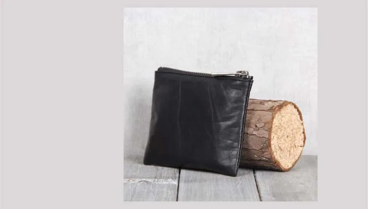 Alisara Coin Purses Women Wallets Genuine Leather Men Cowhide Wallet Mini Purse Small Coin Pouch Zipper Bag Card Holder Pocket