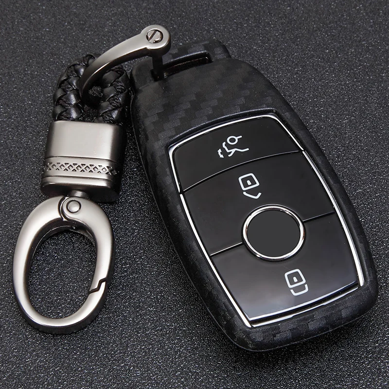 Чехол для автомобильного ключа с узором из углеродного волокна чехол Mercedes Benz