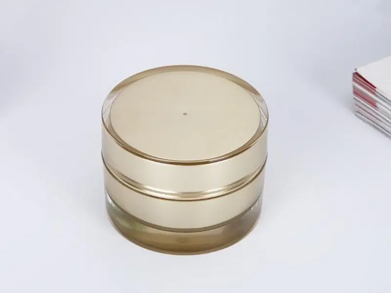 1 шт., 5 г, 10 г, 15 г, 20 г, 30 г, 50 г, белая/Золотая Косметическая банка, пластиковая многоразовая бутылка, банка для крема, портативный косметический контейнер для макияжа