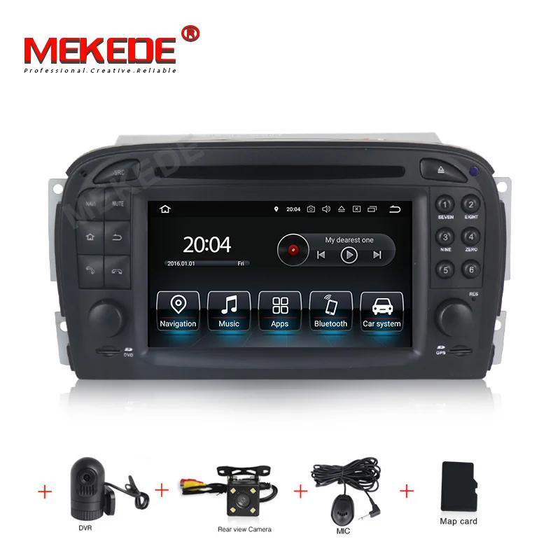 add camera DVR Mekede android 9,0 Автомобильный gps навигатор Автомобильный Радио dvd-плеер головное устройство для Mercedes Benz SL R230 SL500 2001-2007 мультимедийный плеер - Цвет: add camera DVR