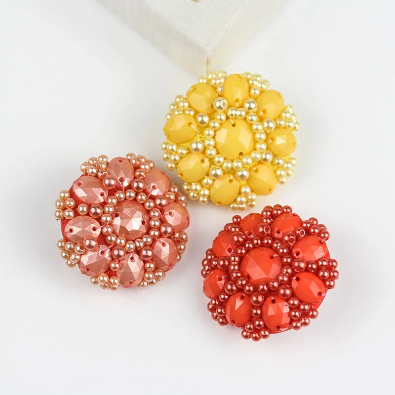 

4 шт. диаметр 38 мм Высококачественная желтая красная жемчужная пуговица кашемировое шерстяное пальто кожаные пуговицы, аксессуары для одеж...