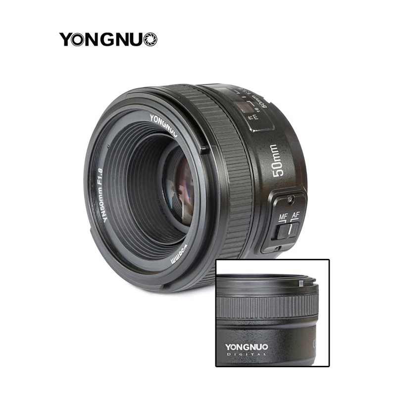 Объектив YONGNUO YN 50 мм YN50mm F1.8 Большая диафрагма AF/MF автофокус фиксированный