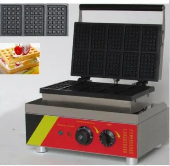 

Square Nonstick 110v 220v Electric 10pcs Belgian Waffle Sticks Baker