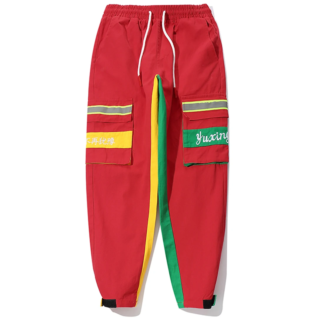 11 BYBB'S темно цветные Лоскутные мужские шаровары уличная мода 2020 светоотражающие