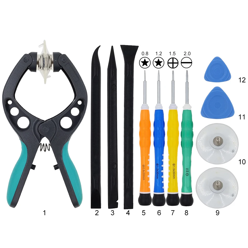 With Big Suction Cups Screen Opener Tools Kit 0.8 1.2 1.5 Screwdriver Pry Opening Tool For Tablet PC iPad iPhone Samsung 10set