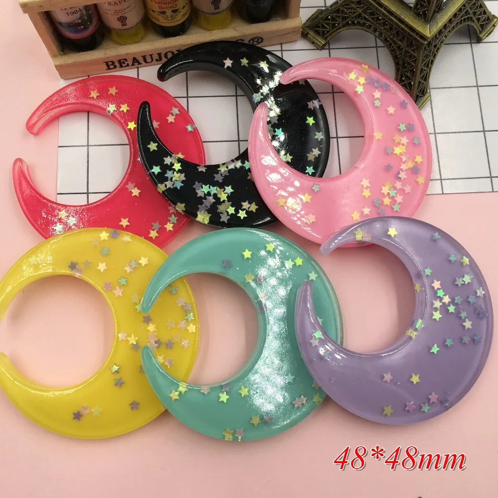 Очаровательные красочные кавайные Луны из смолы для рукоделия скрапбукинга