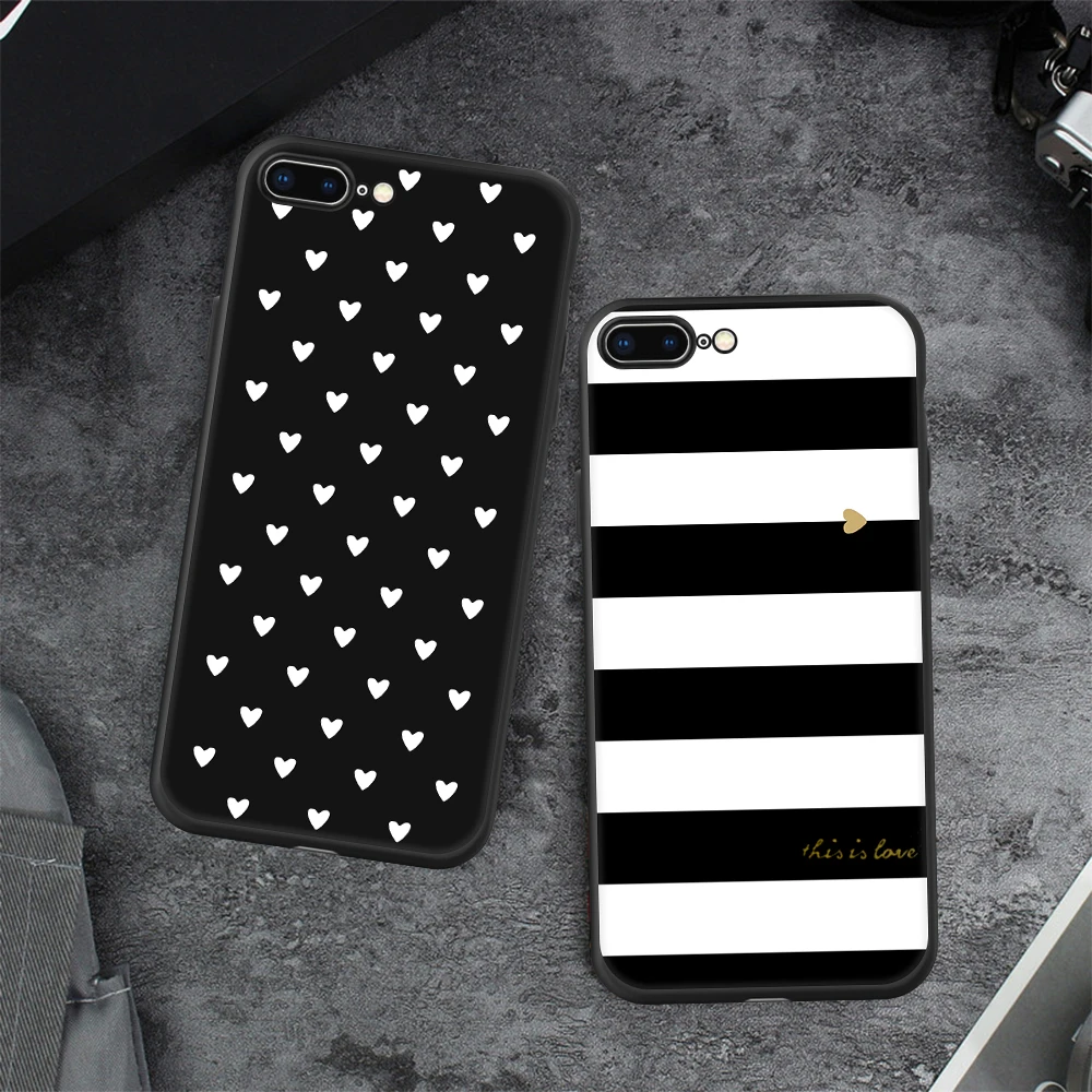 Милые чехлы с изображением кота и сердца для iPhone 6, 6 S, 7, 8 Plus, X, XS, Max, XR, 5 S, 5S, SE, 10, мягкий силиконовый чехол для iPhone 7, 8, Модный чехол с узором