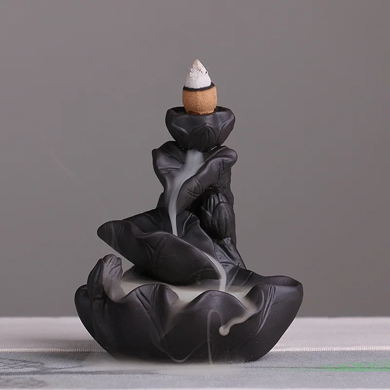 Подставка для курильницы в виде лотоса|incense holder|leaf burnerbackflow incense burner |