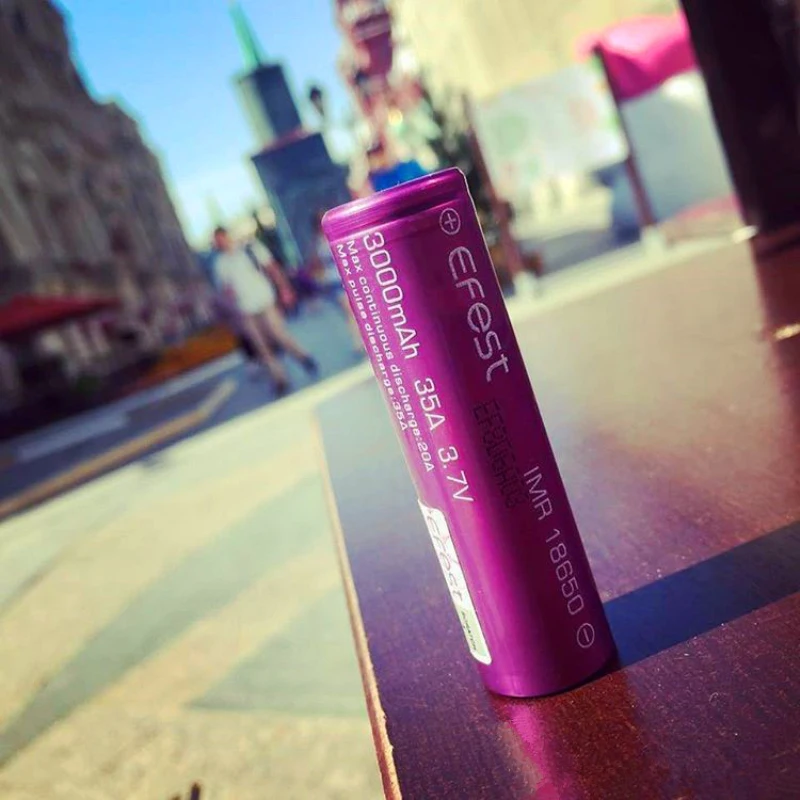 2 шт. EFEST IMR 18650 3000mah 3,7 V 35A аккумулятор фиолетовый Профессиональный Vape электронная сигарета литий-ионные аккумуляторы питания