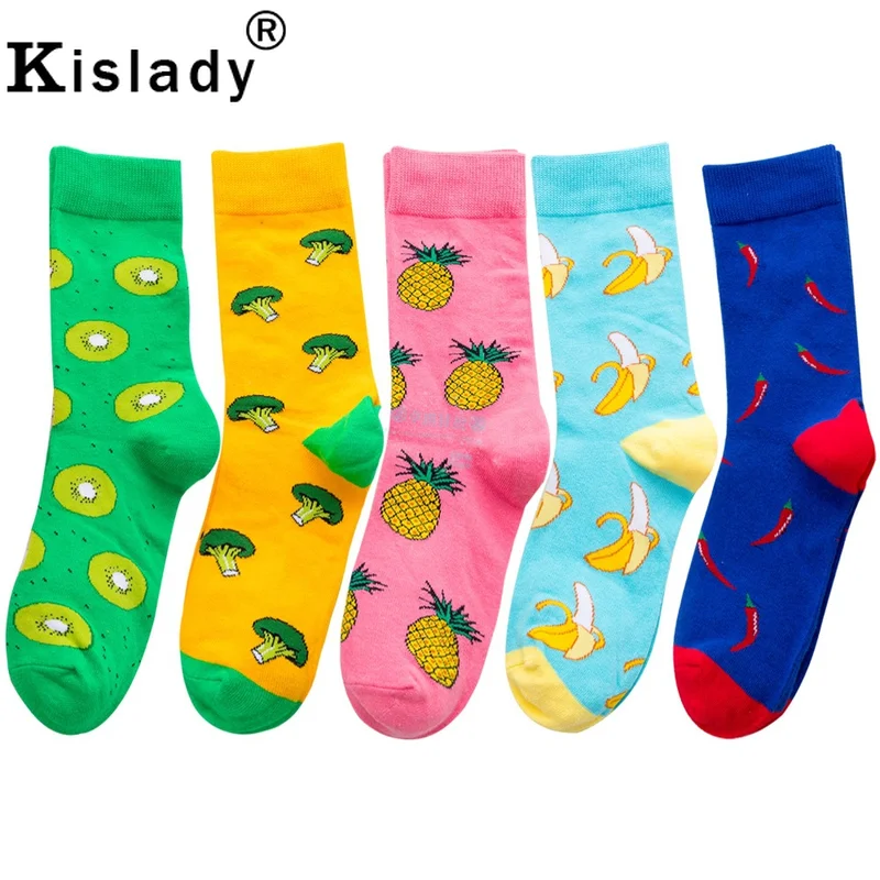 Женские носки с фруктовыми овощами Happy разноцветные пушистые модные