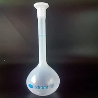 3 piece 250ml long neck clear white plastic volumetric measuring flask