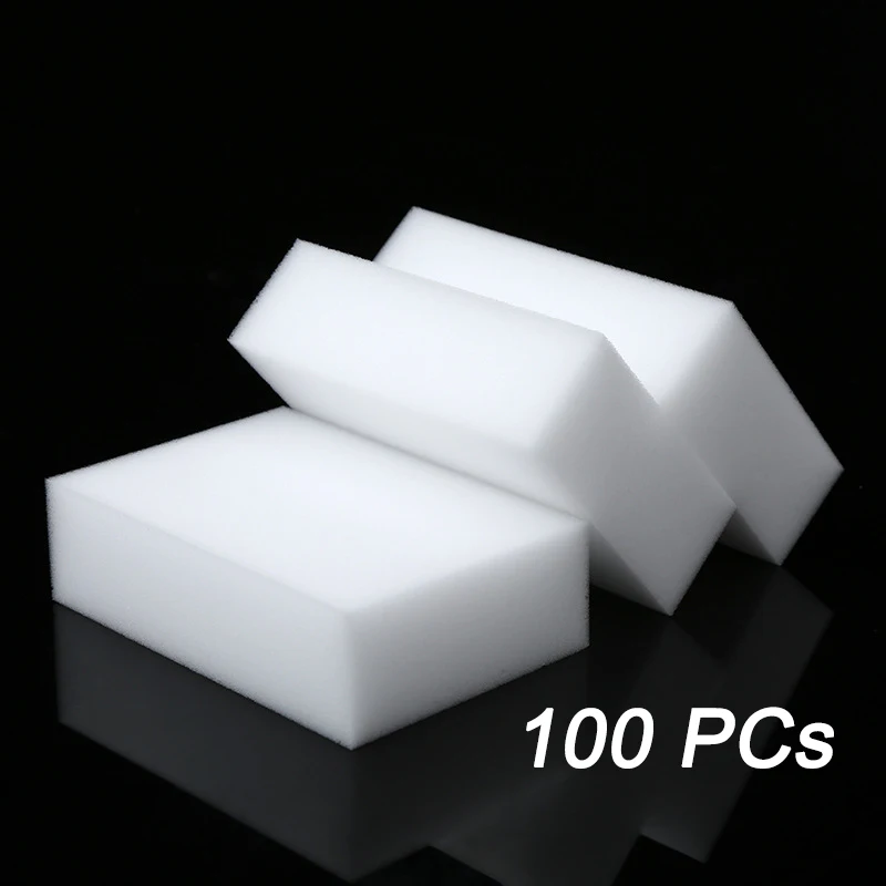 100 PC 20/40/100 шт. волшебный спонж стиратель, очиститель Кухня вспомогательное средство меламиновая губка для мытья посуды щетка для очистки 100*60*20 мм - Цвет: 100 PC