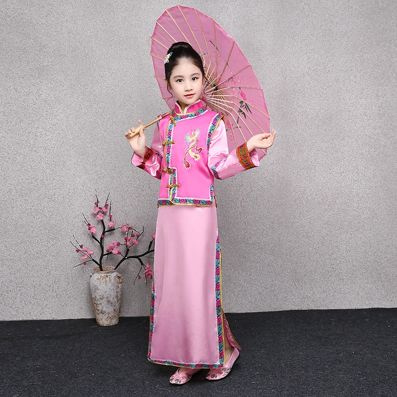 Китайский Hanfu платье сказочные народные танцевальные костюмы для детей винтажный Традиционный китайский древний костюм сценическое платье