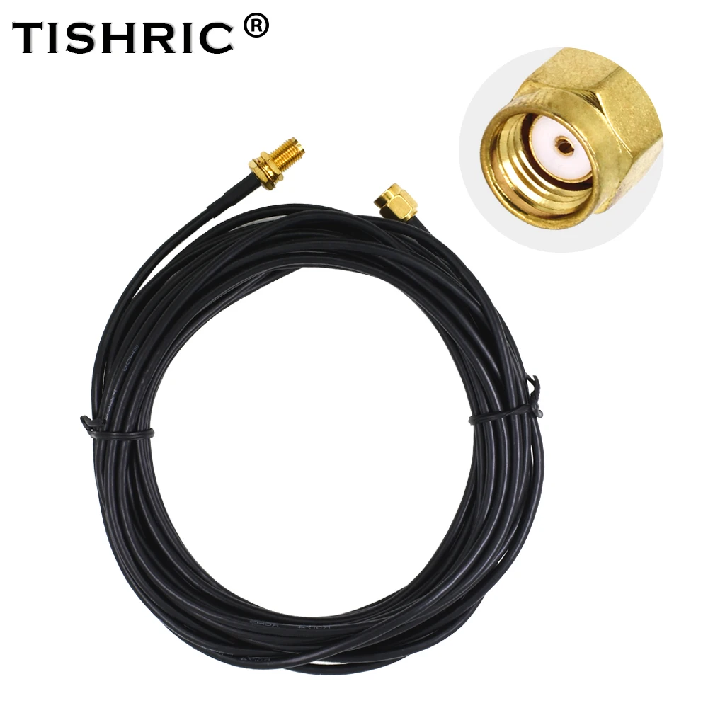 TISHRIC Чистая Медь позолоченная антенна для мужчин и женщин RG174 RP-SMA удлинитель WiFi Wi-Fi 6 м маршрутизатор WLAN