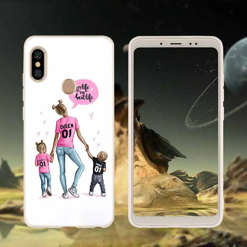 as the picture 12 Мягкий силиконовый чехол для телефона из ТПУ для Xiaomi Redmi 4X 4a 5 Plus 5a S2 6a 6 Note 8 7 5 6 4 5a Pro коричневая шерсть для мамы и дочки - Цвет: as the picture 12