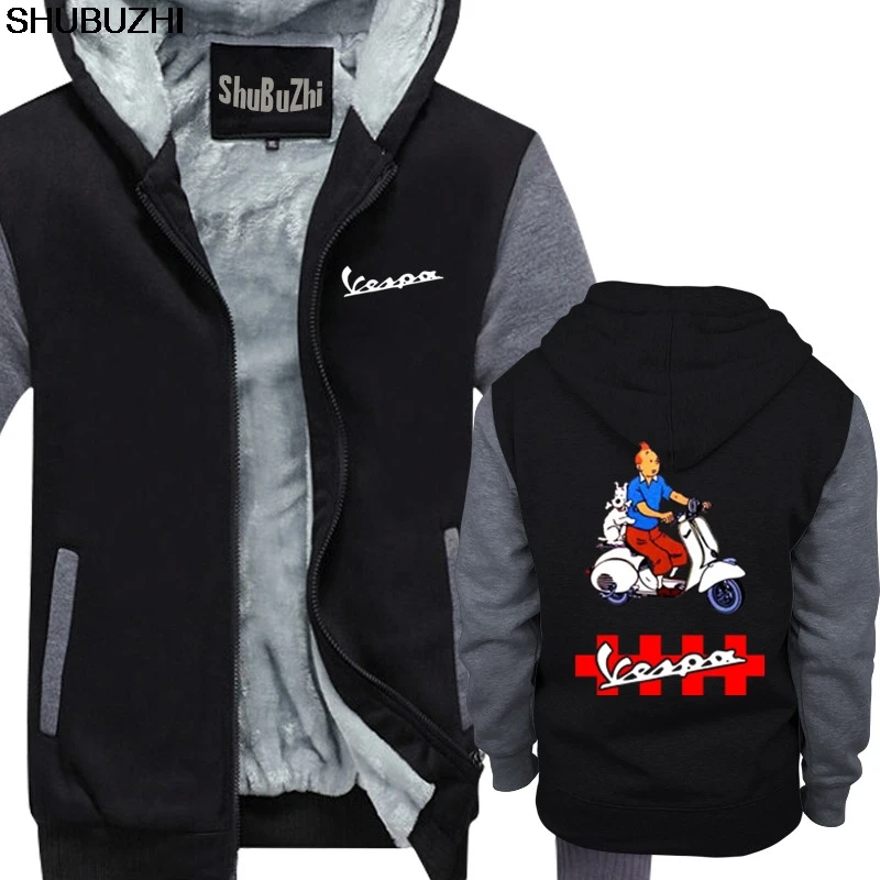 TINTIN VESPA/худи с героями мультфильмов; Новинка; мужское теплое пальто; ваш собственный дизайн; толстая куртка; Мужское пальто; sbz1103