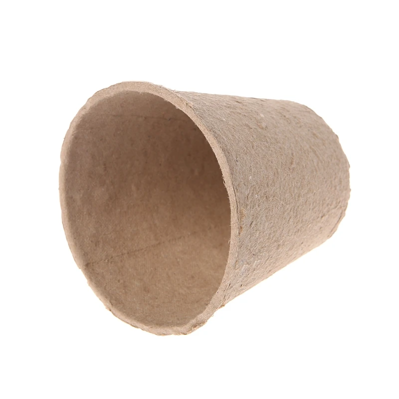 

50Pcs Round Biodegradable Paper Pulp Peat Pots Plant Nursery Cup Tray Garden New