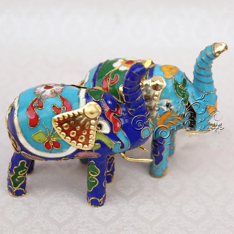 6 шт. потрясающих китайских брелоков ручной работы в виде слона из перегородчатой