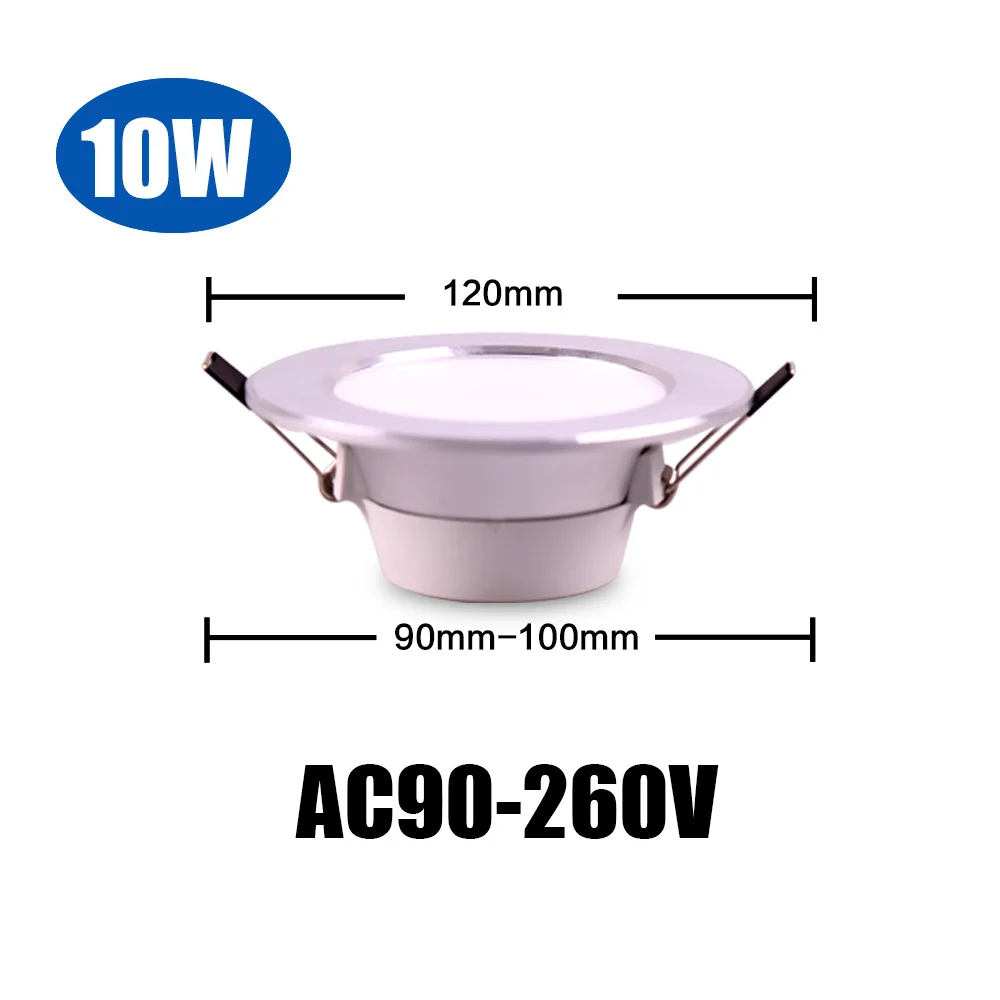 10W AC90-265V Светодиодный светильник, светодиодные потолочные лампы, 6 Вт, 10 Вт, 12 Вт, 15 Вт, светодиодный светильник, Lamparas, для спальни, кухни, внутреннего освещения, AC 110 В, 220 В, 230 В, 240 В - Испускаемый цвет: 10W AC90-265V