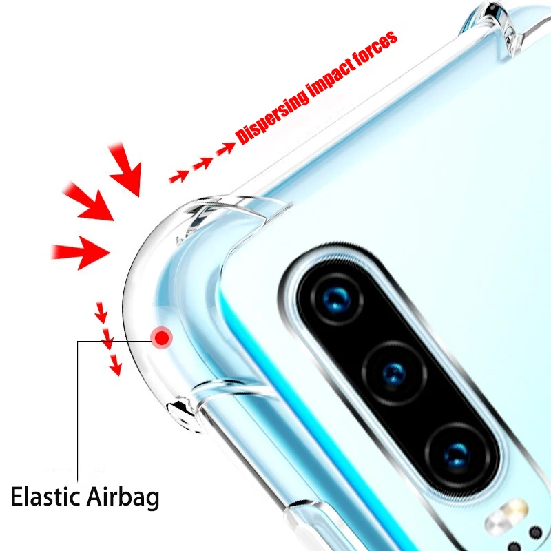 Прозрачный противоударный чехол-накладка для телефона Huawei P20 P30 lite pro P10 Mate 30 20 10 9