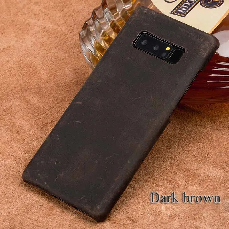 

Fashion new leather retro crazy horse skin For Samsung Note 8 S9 Plus c8 s7 dege handmade custom business retro crazy horse skin