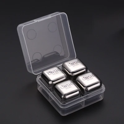 27mm With Clip 4PCs Различные 304 кубики льда из нержавеющей стали кофейные зерна камень с зажимом Творческий Виски камни шампанского охладитель пива камни Бар Инструмент - Цвет: 27mm With Clip 4PCs