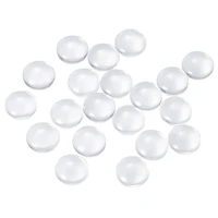 200pcslot approx 24mm transparent clear glass cabochons settings half round circle flat back for jewelry with about 6 8mm thick