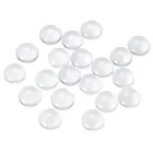 Прозрачные стеклянные кабошоны 200 шт.лот около 24 мм, настройки полукруглых круглых плоских задней части для ювелирных изделий толщиной около 6-8 мм