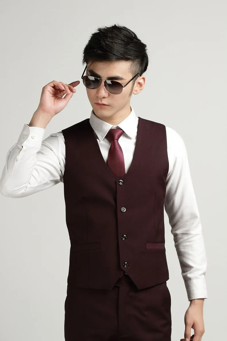 Бутик де фгг Китай SizeS-3XL винно-Красного цвета мужской строгий костюм жилеты для свадебной вечеринки жилет Terno Colete Masculino