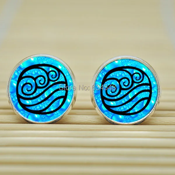 1 пара аватар последний маг воздуха племя воды серьги стекло кабошон B3692 |