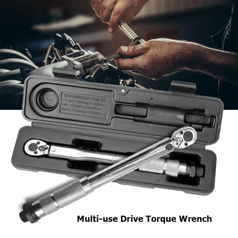 

1/2'' 1/4'' Multi-use Drive Torque Wrench 5-25NM Adjustable Hand Spanner Ratchet Repair Tools Torque Wrench Repairing Hand Tools