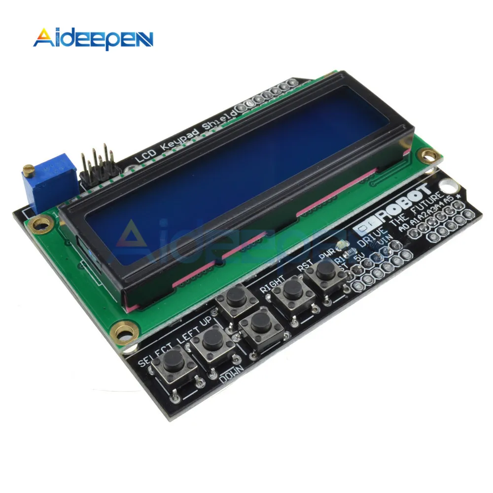 Плата расширения ЖК дисплея для Arduino регулируемая яркость 12C MCP23017 5 Клавиатура