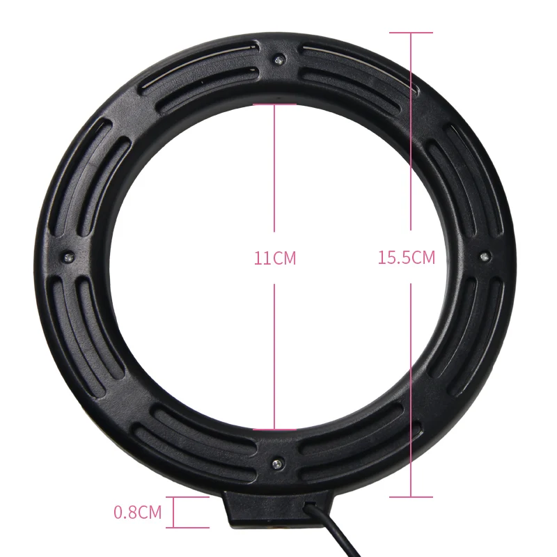 6-дюймовый светодиодный селфи кольцо светильник 5W 5500K Студия фотография заполнить кольцевой светильник для iphone смартфона макияж