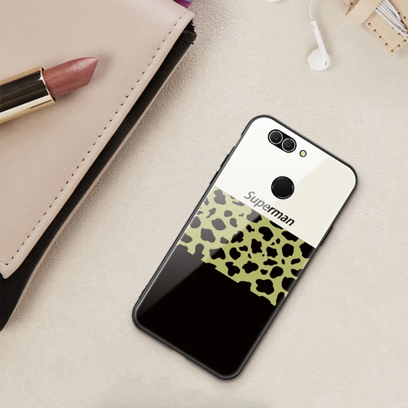 Leopard print tempered glass with rope shockproof case For Huawei Nova 2 2S Nova2 Plus |