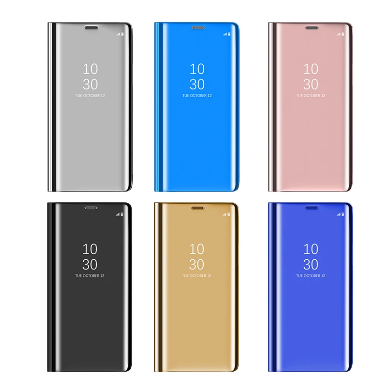 Зеркальный умный чехол-книжка для Huawei Y5 Y6 Prime Y7 2018 Honor 9 10 Lite Nova 2i 3 3i Nova3 Nova3i 9Lite
