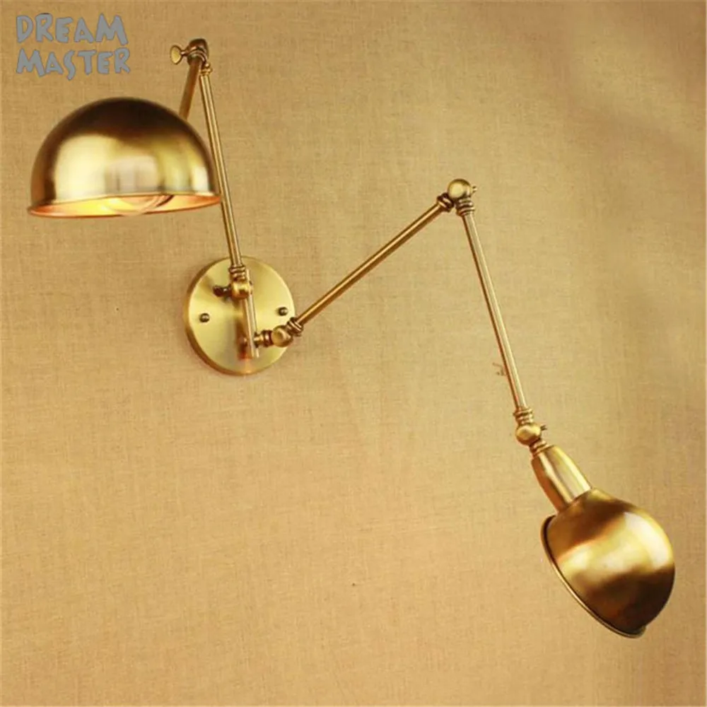 Железные Настенные светильники в стиле ретро с позолоченными пластинами