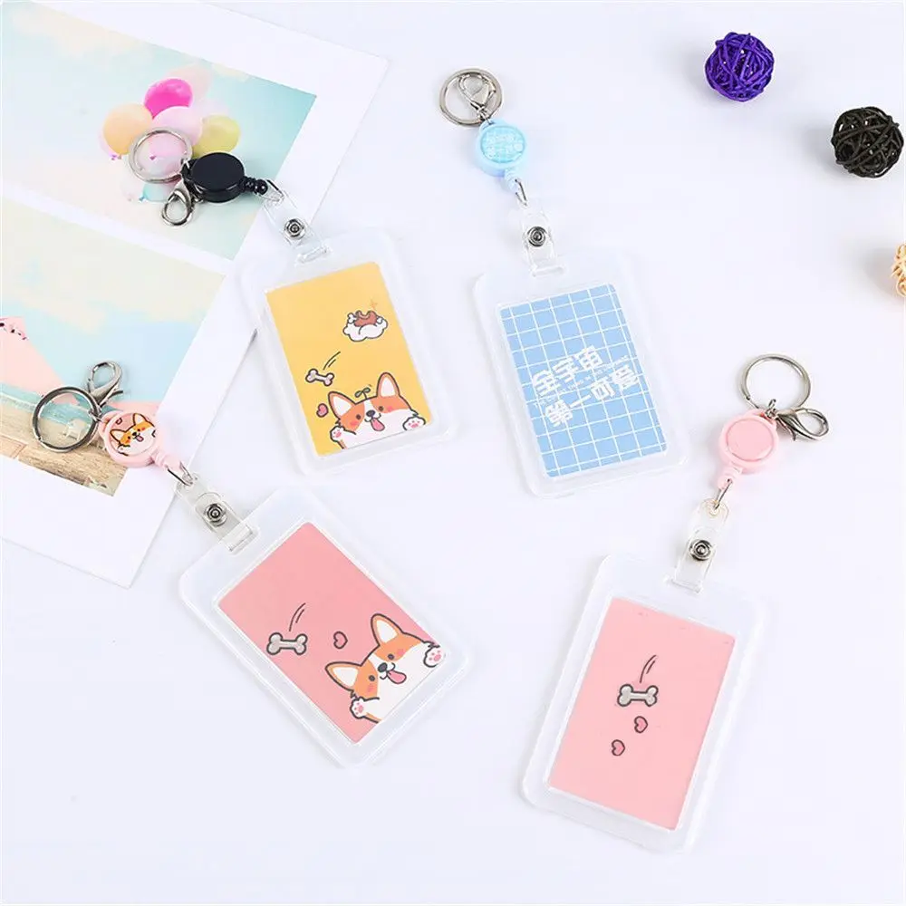 Милый мультфильм выдвижной держатель значка Обложка для автобусной карты